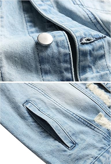 Jacket Men - Casual Vintage Regular Fit Button Down Trucker Style – Mens Jean Jackets Stylish Everyday Outerwear